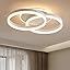 Amdelne LED-plafondlamp woonkamer 50cm 2-ring design, 36W moderne plafondlamp met afstandsbediening, dimbaar, gemaakt van metaal acryl, met nachtlampje-geheugenfunctie, wit