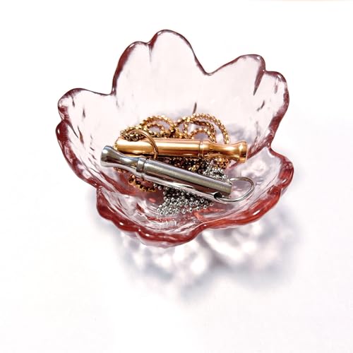 FZFQWRSH Crystal Amber Jewelry Dish, Ring Dish, Trinket Dish?Tray Decor for Women, Fashionable Modern Style Dressing Plate