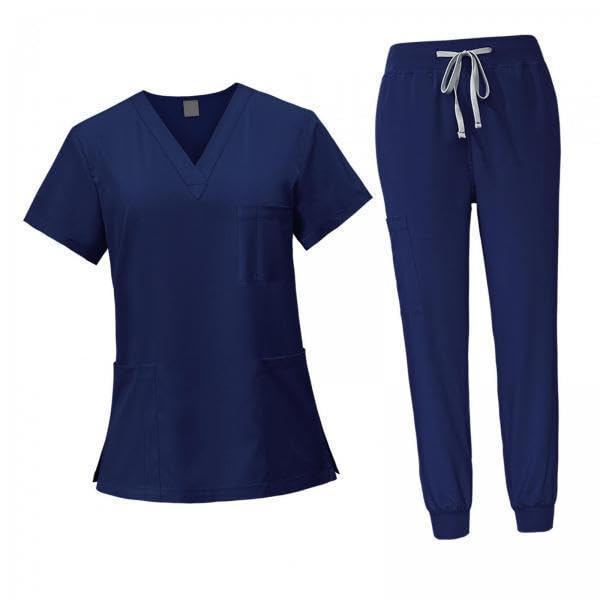 2x Conjunto de Túnica para Mujer Uniforme Médico con Pantalón Elástico Cómodo
