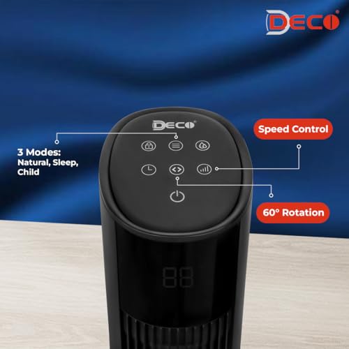 Image of Deco 4 L Slimest Tower Air Cooler with Remote (Black, Eleganze)