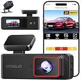 Wireless Dash Cam Front and Rear 2K, WiFi APP Dash Camera for Cars with 1.5'' Screen, Mini Dashcam Front and Back Support G-Sensor/Time Lapse 2 Kinds Parking Monitor