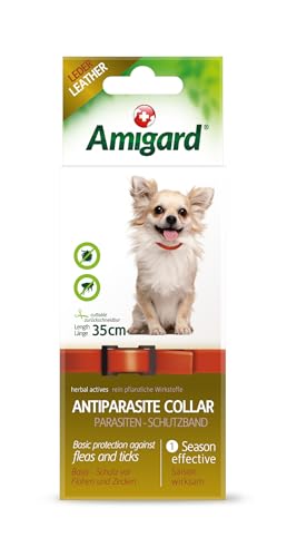 Amigard Antiparasitenband für Hunde, 35 cm, wasserfest, zurückschneidbar, gegen Zecken, Milben und Flöhe, ohne Chemie für eine natürliche Fellpflege