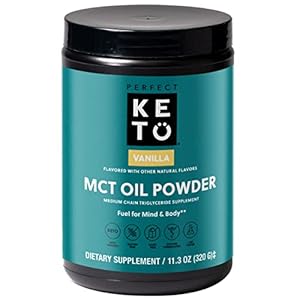 Perfect Keto 7g MCT Oil Powder, Medium Chain Triglycerides Supplement, Non Dairy Coffee Creamer for Keto Diet, Ketogenic MCT Oil Mix for Coffee, Smoothie, Protein Shakes and Tea, Vanilla, 30 Servings