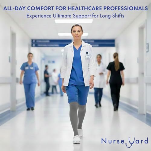 Image of Nurse Yard Compression Socks for Nurses - Women & Men - 20-30mmHg Graduated Compression, For Medical Staff, Athletes - 1 Pair