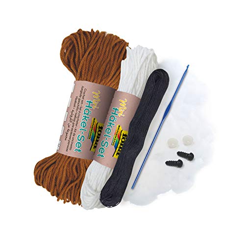 folia 23909 - Mini Häkelset Eichhörnchen, Komplettset zur Erstellung von einem selbst gehäkelten niedlichen Eichhörnchen, ca. 7 - 9 cm groß, für Kinder ab 8 Jahren und Erwachsene, als Geschenk