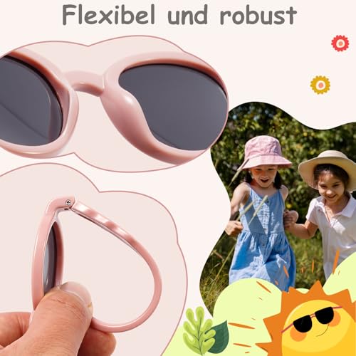 Jiaanle Baby-Sonnenbrille für 1-3,5 Jahre, Kleinkinder-Sonnenbrille polarisiert mit UV400-Schutz – Flexibler TPEE-Rahmen