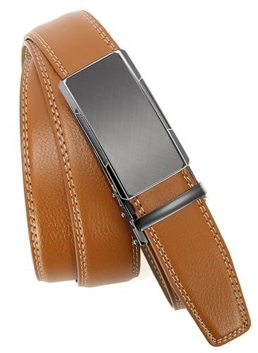Image of CHAOREN Mens Dress Belt - Mens Ratchet Belt Leather for Dress Pant - Micro Adjustable Belts Fit Everywhere