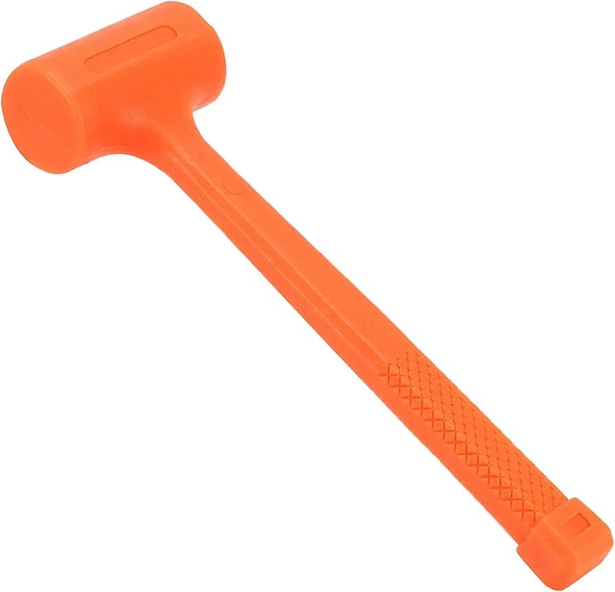 Dead Blow Hammer, Neon Orange | Unibody Molded | Checkered Grip | Spark and Rebound Resistant (0.5Lb)-image-18