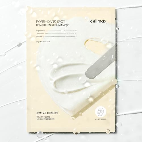 celimax Pore+Dark Spot Brightening Cream Mask 4EA | Non-Sticky Sheet for Enlarged Pores with Niacinamide, Tranexamic Acid, Non-Irritating, Hydrating, Hyperpigmentation, Korean Facial Mask - Image 8