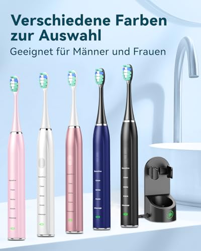 Elektrische Zahnbürste Schallzahnbürste für Erwachsene - Whitening Ultraschall Zahnbürste...