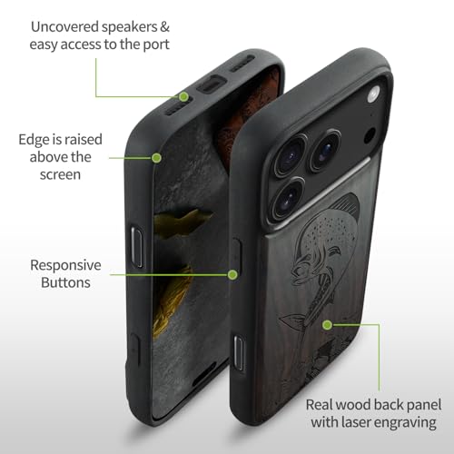 Coque iPhone 17 Pro Max compatible MagSafe étui bois antichoc - 7