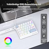 AJAZZ AK029 Wired Magnetic Switch One-Handed Gaming Keyboard, Hall Effect Rapid Trigger Mechanical Keypad, SOCD & DKS, 8KHz Polling Rate, 29 Keys Hot-Swappable Mini Keyboard for FPS Gamers, PC, Blue – Ansicht 6