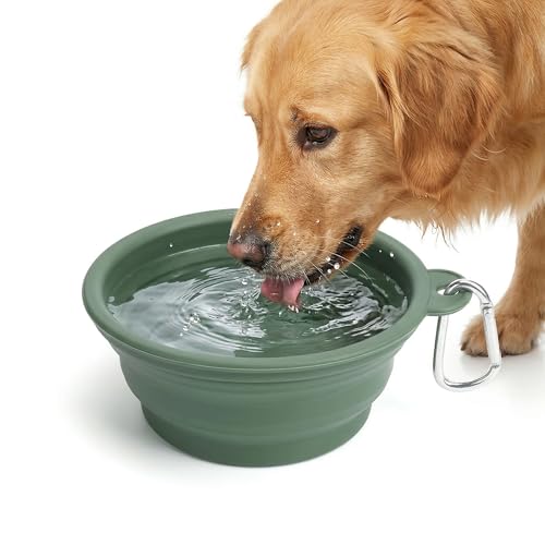 CREDOTAIL Portable Collapsible Dog Bowl 400ml | Food-Grade Silicone Travel Water & Food Dish for Hiking, Camping, and Walks