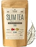 SLIM TEA - Tè dimagrante forte - Tisana drenante & Detox - Chai Tea - Te Verde, Nero, Mate, Ortica, Equiseto, Curcuma, Zenzero, Pepe nero, Cannella, Lamponi, Cardamomo - Ingredienti naturali 100g