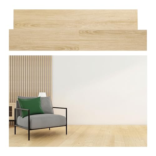 TIENDA EURASIA – Set 24 Laminas Vinilo Parquet | Material Plástico + Papel | 24 láminas de 17x93x4,5 cm total 3,33 m² | Grosor lamina: 0,2 cm | Suelo Vinilo Autoadhesivo (Marrón Claro)