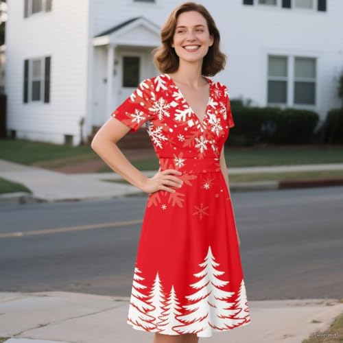 Image of Women's Summer Dresses Short Sleeve Formal Dresses with Pockets | Lightweight Quick‑Dry Soft Comfortable 2026 Fashion Dresses Loose Plus‑Size High‑Waisted