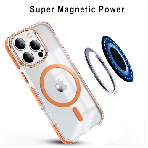 Image of MINTZZ ️ for iPhone 16 Pro Case, Compatible with MagSafe, Military-Grade Protection, Yellowing Resistant, Scratch-Resistant TPU Back, Magnetic Phone Case for iPhone 16 Pro Orange