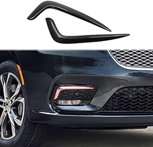 Korlot Carbon Fiber Fog Light Front Bumper Grille Signal Lamp Trim for Chrysler Pacifica 2021-2022