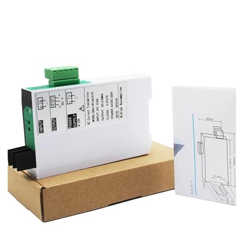 Sensor de corriente CA 0-5A a CC 0-5V transductor para carril DIN alimentación 24V 4