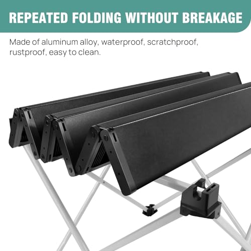 40 x 34.5cm Roll Up Portable Camping Table with Storage Bag, 2-4 Person Aluminum Folding Picnic Table, Lightweight Foldable Camp Kitchen Cooking Table, Outdoor Collapsible Table for Fishing Hiking - Image 4