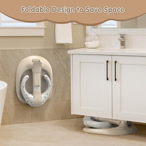 Image of Foldable Baby Shower Stand Support, Adjustable Baby Bath Stand, No Assembly Toddler Bathtub Standing, Anti-Slip Soporte para Banera de Bebe, Toddler Standing Up Shower Support for Babies (Khaki)