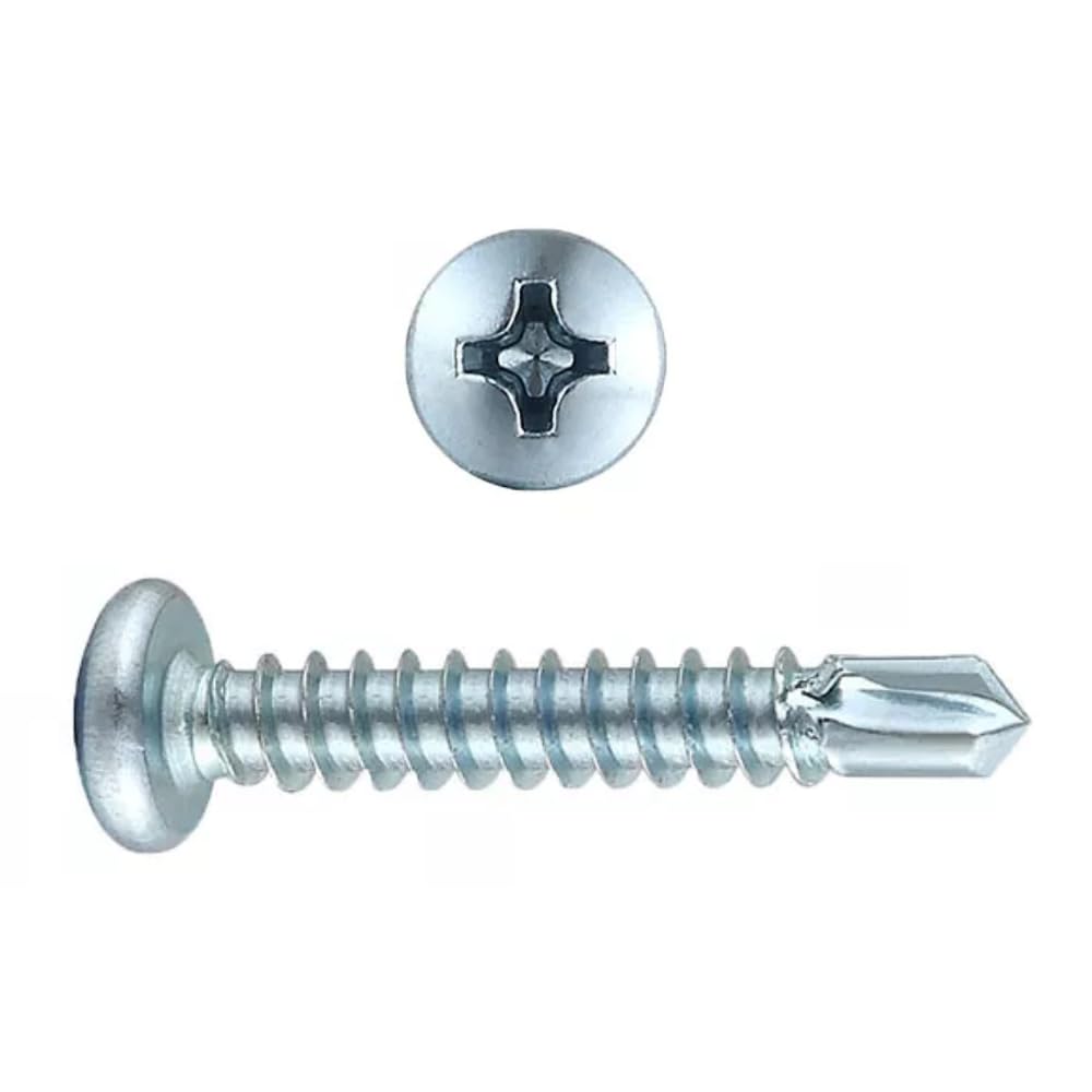 MIGHTY FASTENERS Self-Drilling Screws, TEK Screws, Grade 410 Stainless Steel, #14 X 3/4" Phil Pan Head, Ideal for Metal Applications, Pack of 100