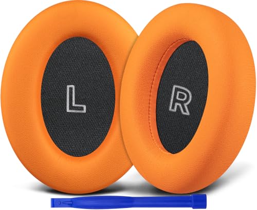 Image of SOULWIT Replacement Earpads for Bose QC Ultra /New QuietComfort Ultra(2nd Gen) Wireless Headphones, Ear Pads Cushions with Softer Protein Leather, High-Density Noise Isolation Foam - Orange