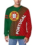 BesserBay WM Portugal Trikot Fußballtrikot Herren Sweatshirt Langarm Rundhalsausschnitt Top M