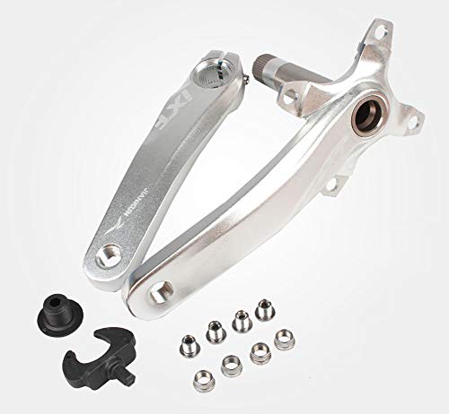 Bielas para bicicleta de montaña, 170 mm, 104 BCD, rueda de aleación de aluminio, agujero redondo con bielas de cadena para bicicleta de carretera MTB BMX, compatible con Shimano, FSA, Gaint, plata