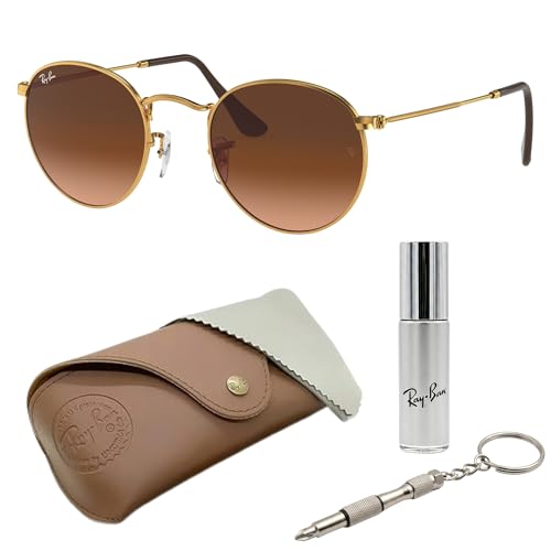 Image of Ray-Ban RB3447 ROUND METAL Round Shaped Sunglasses for Men with Official RAYBAN Eyewear Kit