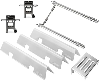 Spirit Grill Parts for Weber Spirit 2 Grill Parts GS4 Spirit II 200 SER E210 S210 Replacement for Weber GS4 Spirit 2 Flavorizer Bars 7635 67045 3400301, Burner Tube 67024 69785 & Heat Deflector 67060