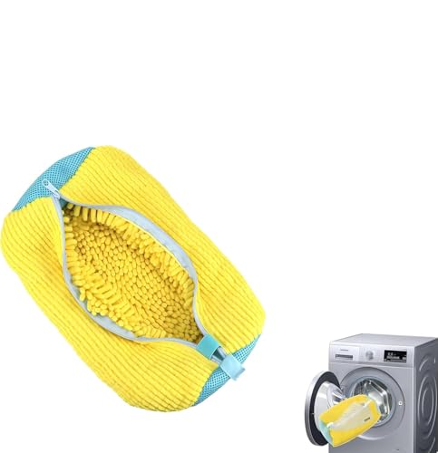Image of SAMEZONE Shoe Washing Machine Bag Laundry Shoe Bag for Washer and Dryer Reusable Shoe Cleaning Bag for Sneaker Tennis Shoes Unstain Deep Cleaning Washable Laundry Organizer Bag (1, Yellow)