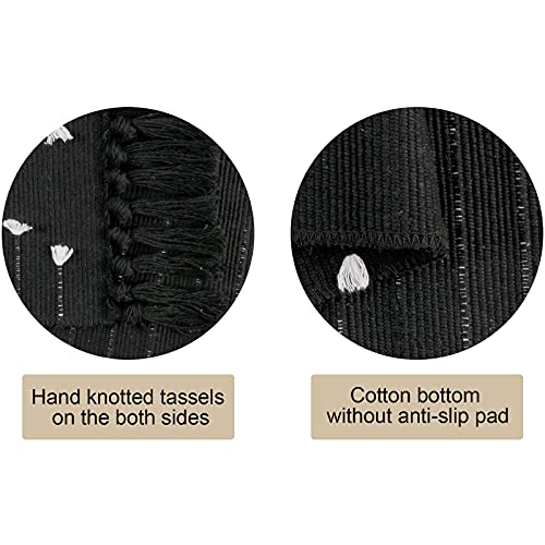 Boho Kitchen Rug 2'X 4.3', Cotton Hand Woven Runner Rug Machine Washable Boho Entryway Rug With Tassel Moroccan Tribal Decorative Throw Floor Mat For Doorway/Laundry/Bedroom/Bathroom #TOP1