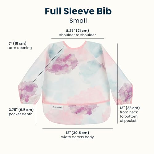 Image of Tiny Twinkle Long Sleeve Bib for Babies & Toddlers | Waterproof Smock Bib for Eating | Machine Washable & Mess-Proof Feeding Essentials | Newborn Shower Gift (Cotton Candy, 6-24M)