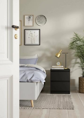 Comodino Chelle Comò Tavolino da Notte Mensola da Letto 50x40 h50 cm basso nero