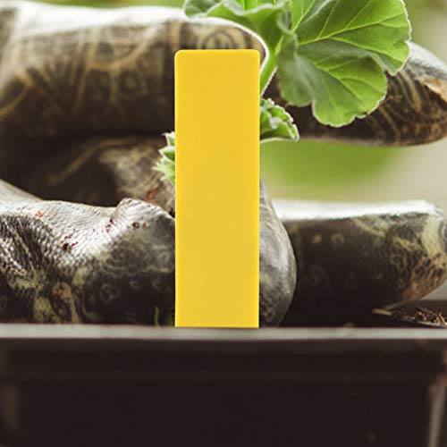 KIMISS 100 PCs Wasserdichte Blumenpflanze -Name -Tags Gelbe Gartenpfahl Etikettenmarkierungen für Einfache Pflanzenidentifikation (YELLOW)