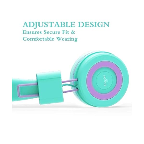 ELECDER i37 Kids Headphones Children Girls Boys Teens Foldable Adjustable On Ear Headphones 3.5mm Jack Compatible Cellphones Computer MP3/4 Kindle School Tablet Green/Purple - Image 6