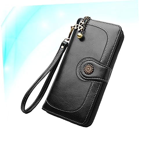 LIFKOME Women's Purse Oily Wax Leather Clutch Long Zipper Pouch Multi-function Wallet for Women4