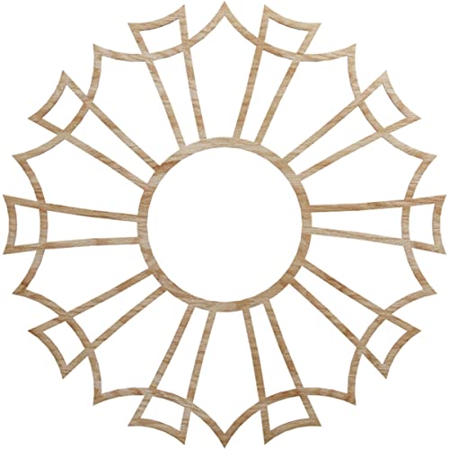 Image of Ekena Millwork 32 inchOD x 11 1 /4 inchID x 1 /4 inchT Augustus Wood Fretwork Pierced Ceiling Medallion, Red Oak