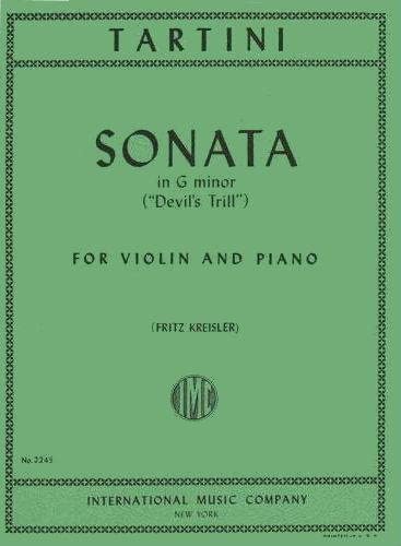 Tartini Giuseppe Sonata in g minor Devil's Trill Violin and Piano. by Fritz Kreisler International      Sheet music