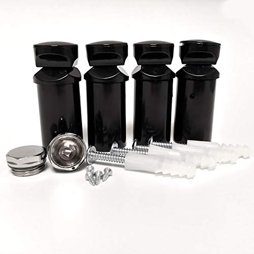 MyHomeware Juego completo negro de soportes universales para radiador radiador radiador plano o curvo con enchufes Cover