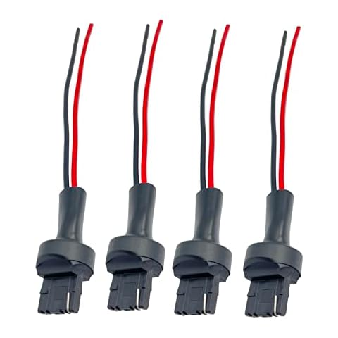 4pcs 7440 T20 LED Bulbs Male Socket 2-Wires Socket Holder Adapter connector Turn Signal Tail Stop Rear Brake Light wiring harness plug car Pigtail Cable Cover