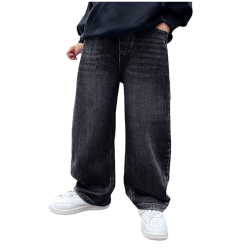 Baggy Jeans Jungen Straight Jeanshose Elastische Mit Taille Stretch Mode...