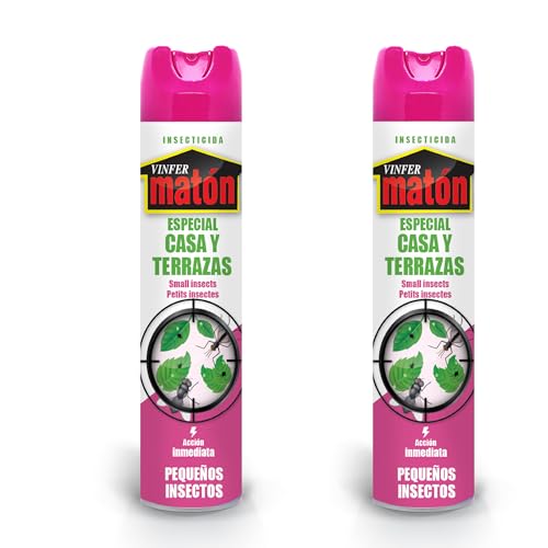 VINFERMATON – Insecticida Mosquitos y Moscas Casa y Terrazas Pack 2×600 ml | Spray Eliminador Insectos Voladores Interior y Exterior | Acción Inmediata Profesional | 100% MADE IN SPAIN