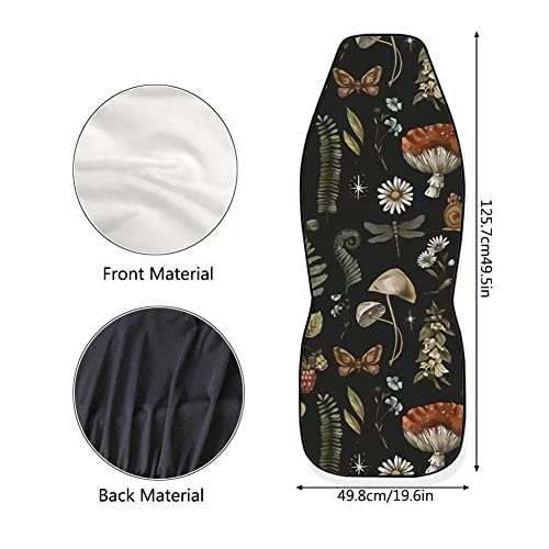 Fuibeng Mushroom Car Seat Covers,2 Pcs,Daisy Dragonfly Butterflies Mushroom Auto Seat Cover Pad For Front,Universal Elastic Vehicle Seats Cushion Automotive Interior Protection Accessories For Women #TOP5