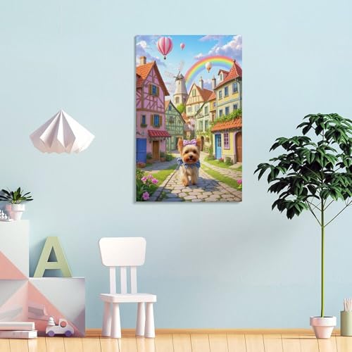 Poster Yorkshire Terrier moderne et impression sur toile de décoration murale maison 30x45 cm