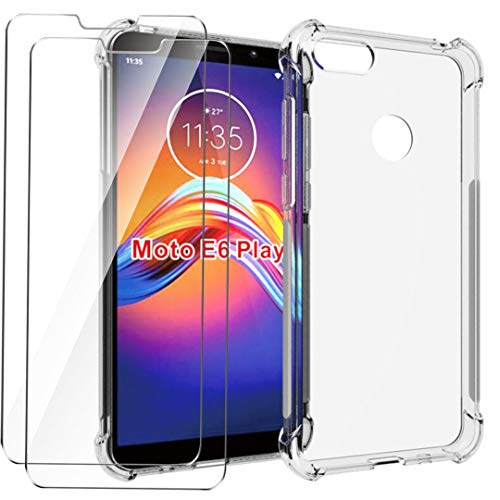 HYMY Custodia per Motorola Moto E6 Play + 2 x