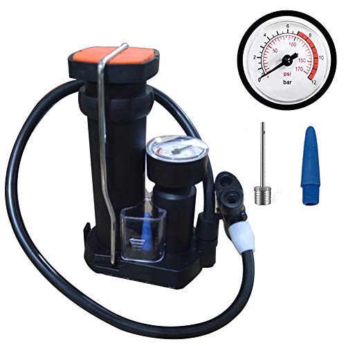 OY Mini Bike Pump with Pressure Gauge Portable Bicycle Tire Pump Presta and Schrader Fits Bike Balloons Swimming Rings