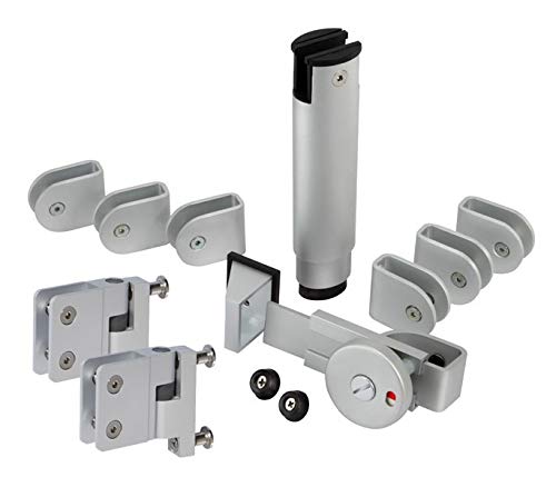 Cubicle Fittings Pack in a Satin Anodised Aluminium Finish for 13mm Partition Toilet Cubicles