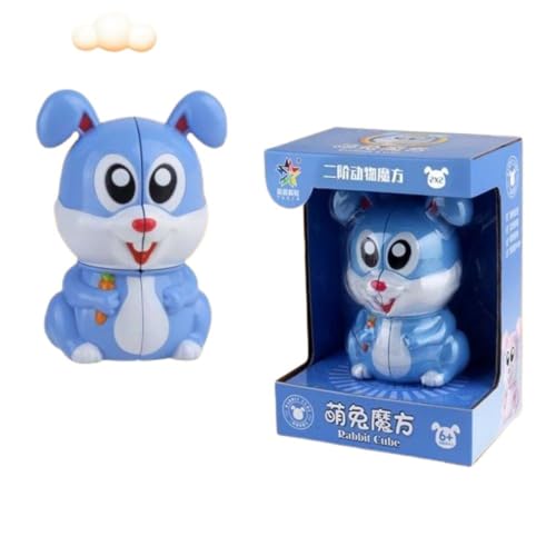 Image of Rubic Cube, Magic Puzzle Cube, Animal Rubix Cube, Animal Rubic, Brain Teaser Puzzle (Blue).